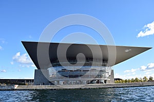 The Copenhagen Opera House: close view of the front facade. Denmark