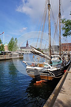 Copenhagen view with sailship