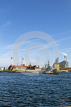 Copenhill modern waste treatment factory, combined heat and power waste to energy plant in Copenhagen, Denmark