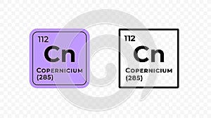 Copernicium, chemical element of the periodic table vector