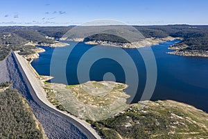 Copeton dam  and dam wall in the north west of New South Wales, photo