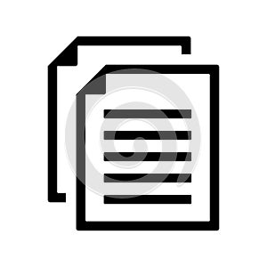 Copied, sheet icon. Black vector graphics photo