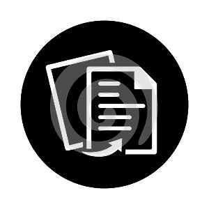 Copied, sheet icon. Black vector sketch photo