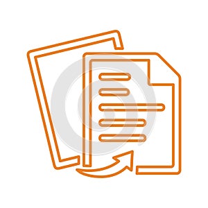 Copied, sheet outline icon. Line vector design photo