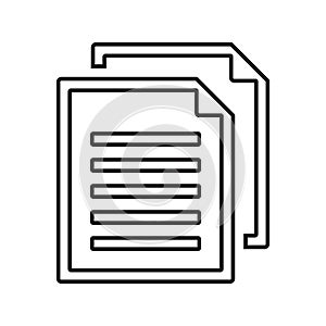 Copied, sheet line icon. Outline vector photo