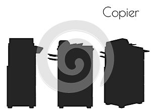 Copier silhouette on white background