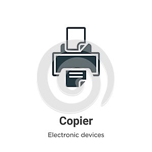 Copier vector icon on white background. Flat vector copier icon symbol sign from modern electronic devices collection for mobile