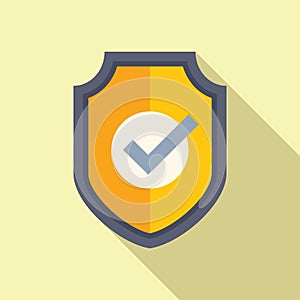 Coping skills shield icon flat vector. Health mental