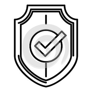 Coping skills shield icon outline vector. Health mental