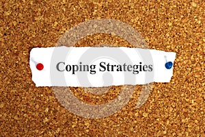 coping strategies word on paper