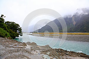 Copland river view in the Westland Tai Poutini National Park.