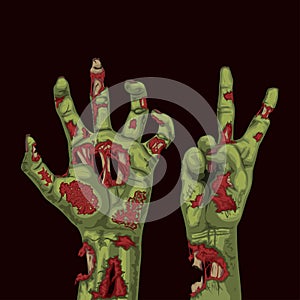 Cople different zombie hands