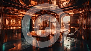 Copper & Aged Gold: Award-Winning Futuristic Interior Desig