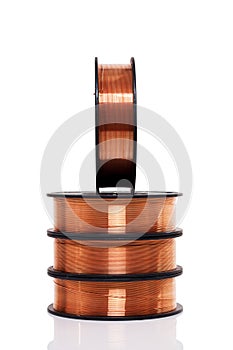 Copper alloy welding wire on spools