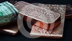 Copper bar investing money casting metal