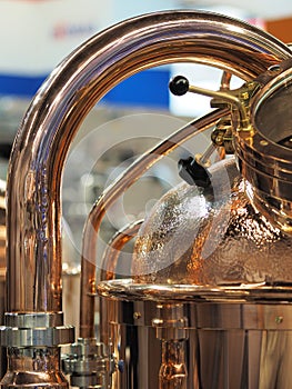 Copper and brass complex distillation arrangement with inspection windows