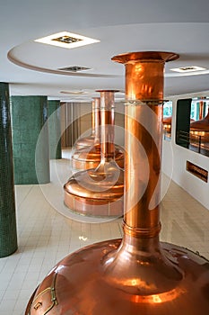 Copper brewing system for beer.