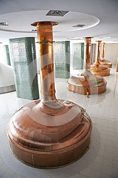 Copper brewing vats for fermentation