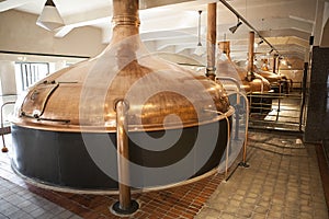 Copper brewing vats for fermentation