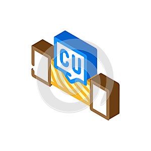 copper cable isometric icon vector illustration