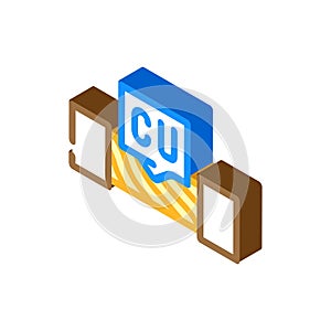 copper cable isometric icon vector illustration