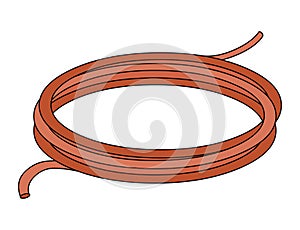 Copper coil clip art illustartion vector isolated