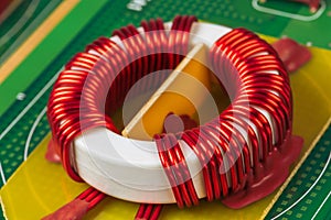 Copper Coil Inductor On Electronic Circuit Board