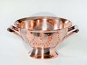 Copper Colander with Ceramic Handles