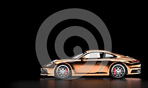 Copper colored luxury sports car