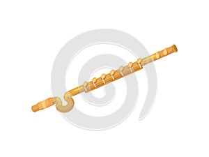 Copper flute. Vector illustration on white background.