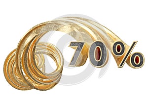 Copper gray percentages on a white background. 3d illustration