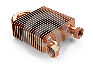 Copper heat exchanger with tubes for connection of Industrial co