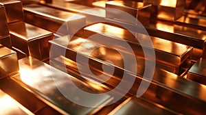 Copper ingots background