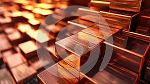 Copper ingots background