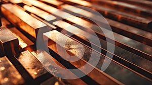 Copper ingots background