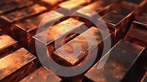 Copper ingots background