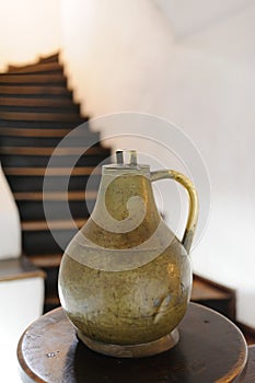 Copper jug in historical museum castle Bran