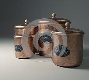 Copper Kitchen Snack Containers