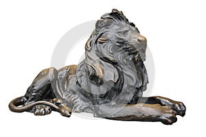 Copper lion sculpture