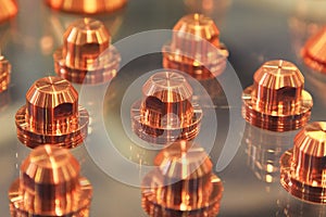 Copper lugs for manual plasma machine equipment.