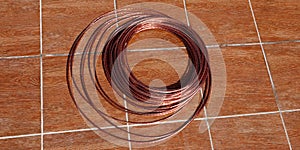 Copper  metal background texture. Copper wire