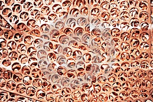 Copper metal scrap materials recycling backround photo