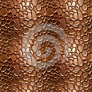 Copper metal surface seamless pattern. Copper texture background. Cuprum surface wallpaper.