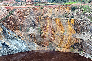 Copper mine open pit in Tharsis, Huelva photo