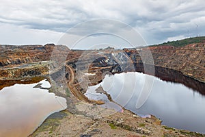 Copper mine open pit in Tharsis, Huelva photo