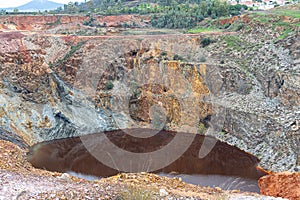 Copper mine open pit in Tharsis, Huelva