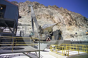 Copper mineral cruncher and truck photo