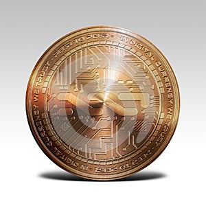 Copper nxt coin isolated on white background 3d rendering