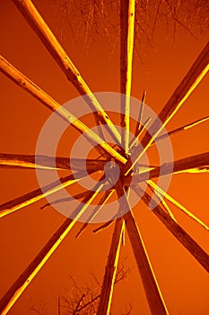 Copper Orange Spokes Background Abstract Geometric