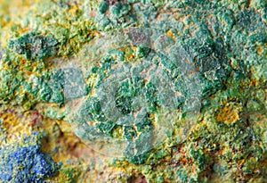 Copper ore texture close up